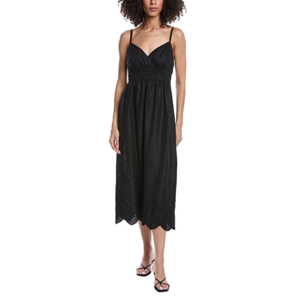 Tyler Böe Womens  Maria Linen Midi Dress, Black